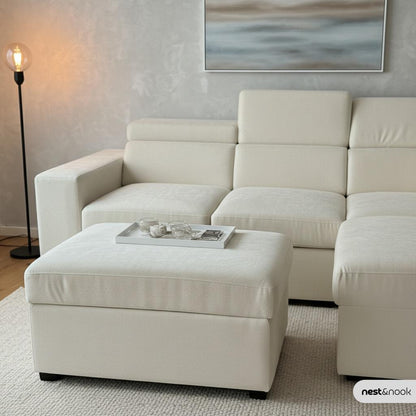 BRAND NEW - L-SHAPE SOFA BED WITH OTTOMAN – FREE DELIVERY