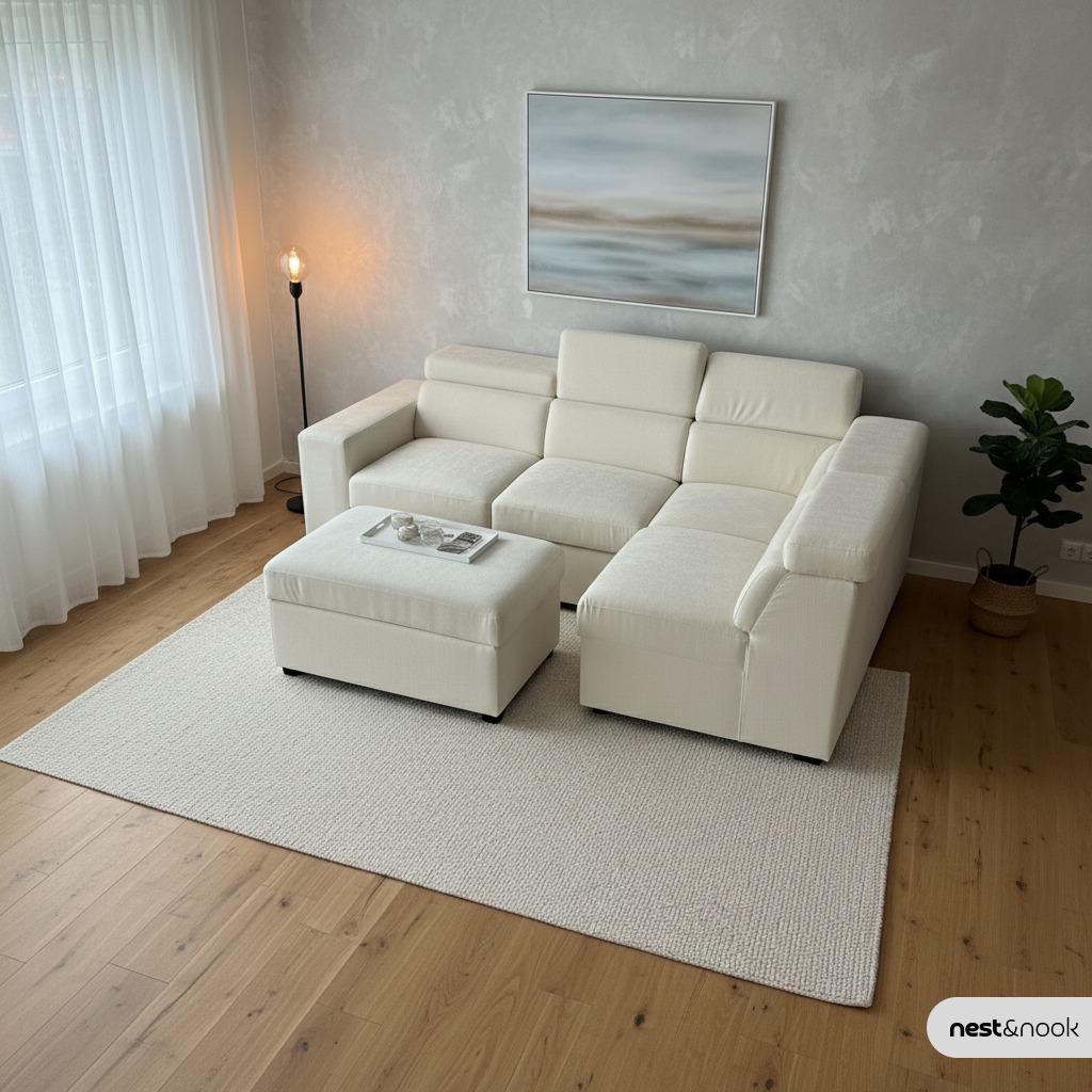 BRAND NEW - L-SHAPE SOFA BED WITH OTTOMAN – FREE DELIVERY