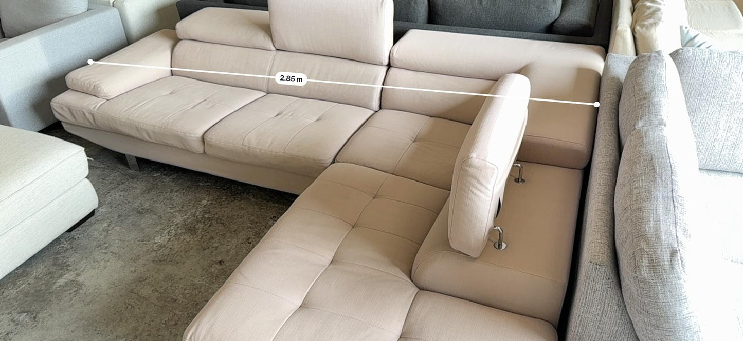 ⭐️ Harvey Norman Beige L-shape with Adjustable Headrest  | Pre-owned – Steam cleaned | SYDNEY WIDE DELIVERY
