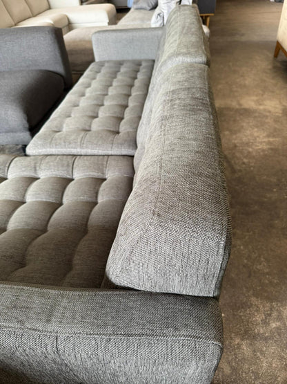 ⭐️ Lounge lovers L-Shape Charcoal Sofa  | Pre-owned – Steam cleaned | SYDNEY WIDE DELIVERY