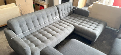 ⭐️ Lounge lovers L-Shape Charcoal Sofa  | Pre-owned – Steam cleaned | SYDNEY WIDE DELIVERY