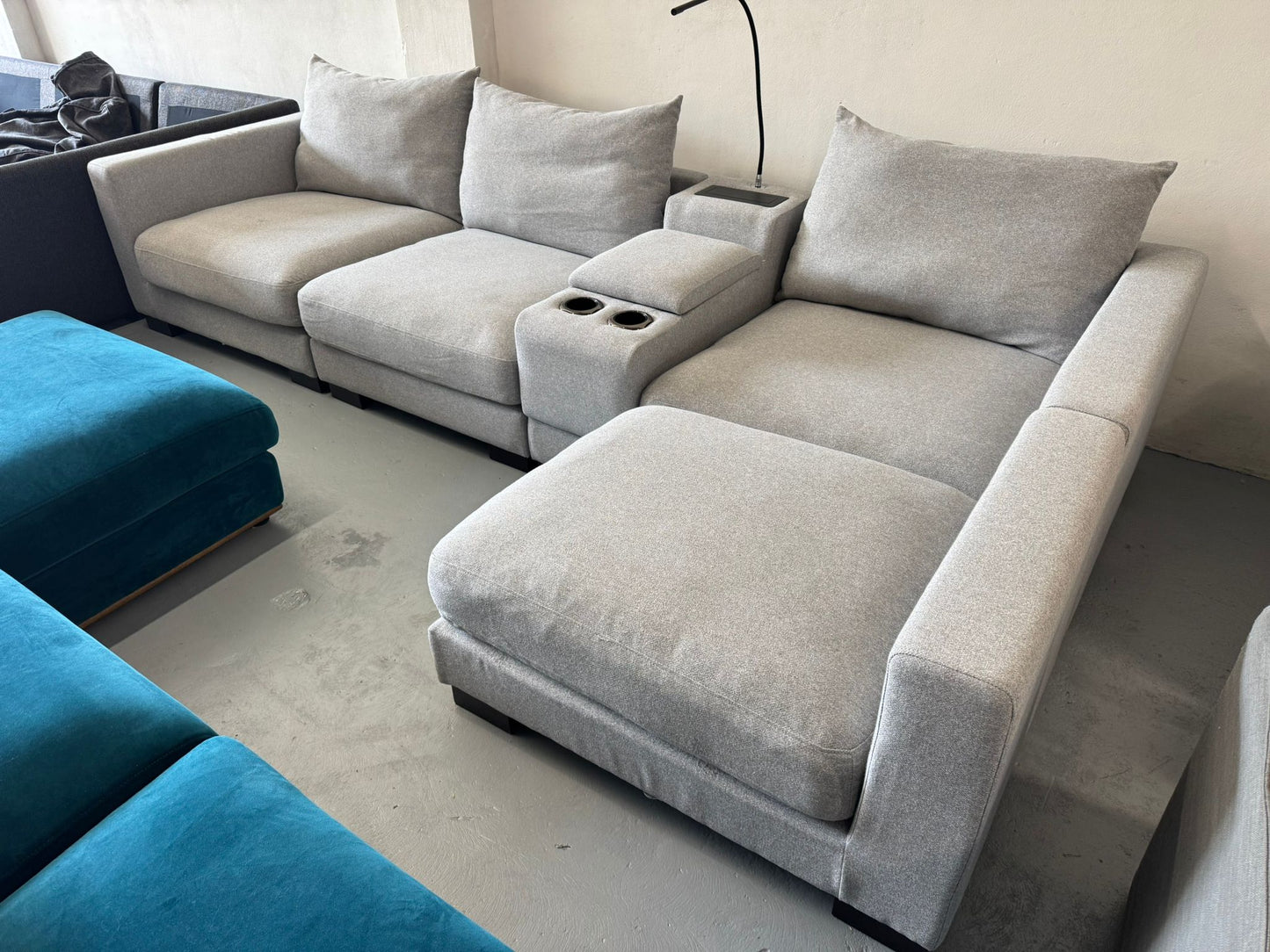 ⭐️ Harvey Norman - Gray modular reversible chaise sofa  | Pre-owned – Steam cleaned | SYDNEY WIDE DELIVERY