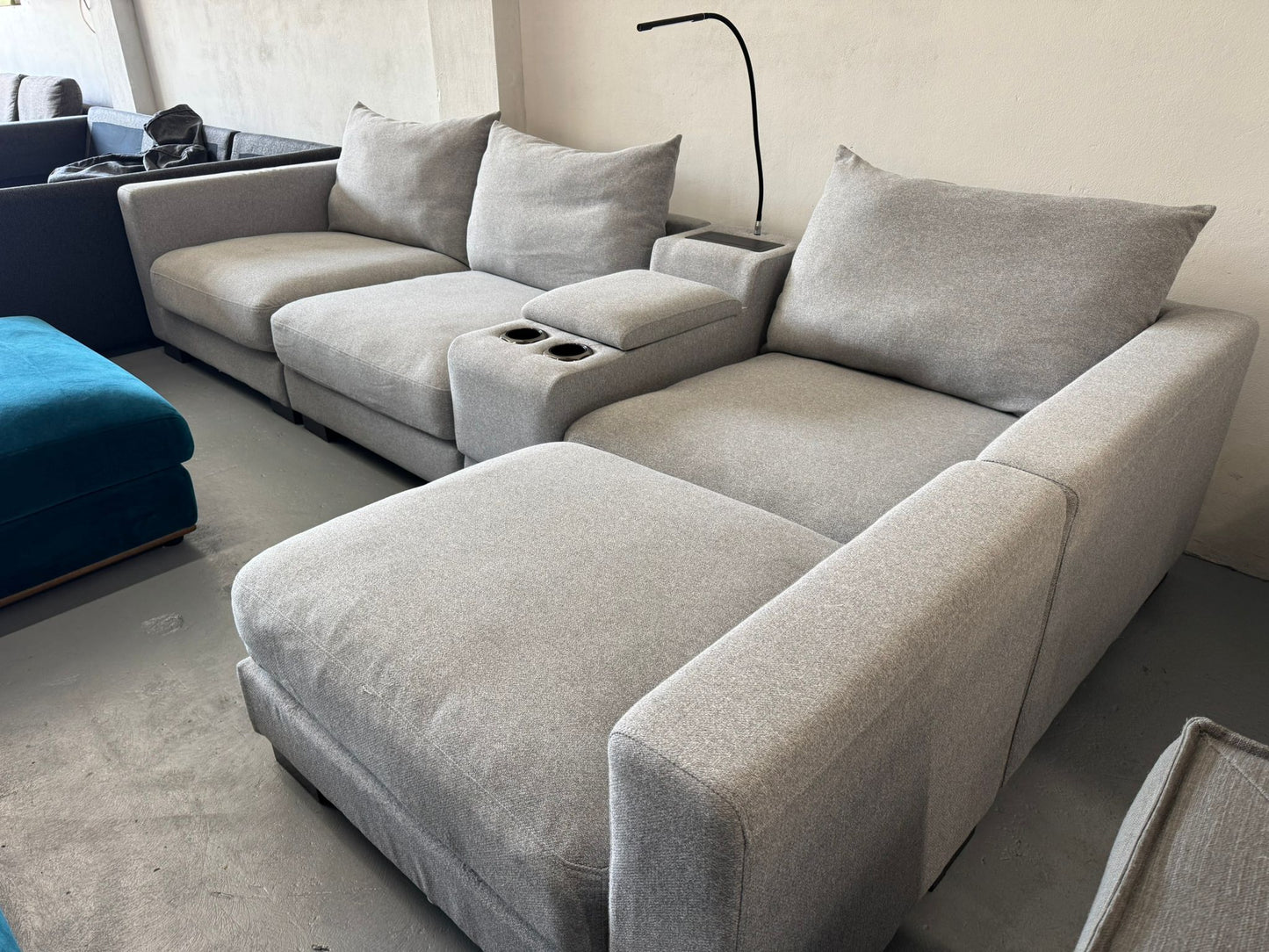 ⭐️ Harvey Norman - Gray modular reversible chaise sofa  | Pre-owned – Steam cleaned | SYDNEY WIDE DELIVERY