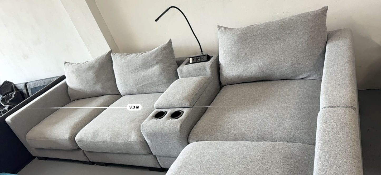 ⭐️ Harvey Norman - Gray modular reversible chaise sofa  | Pre-owned – Steam cleaned | SYDNEY WIDE DELIVERY