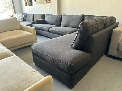 ⭐️ Charcoal L-shape Sofa | Pre-owned – Steam cleaned | SYDNEY WIDE DELIVERY