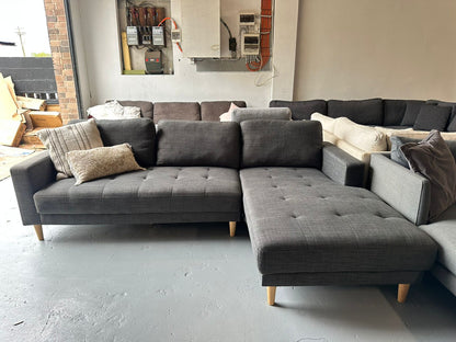 ⭐️ Charcoal L-shape Sofa | Pre-owned – Steam cleaned | SYDNEY WIDE DELIVERY