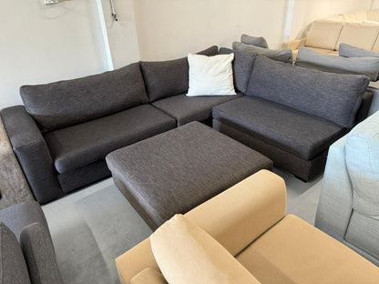 ⭐️ Charcoal modular L shape with ottoman  | Pre-owned – Steam cleaned | SYDNEY WIDE DELIVERY