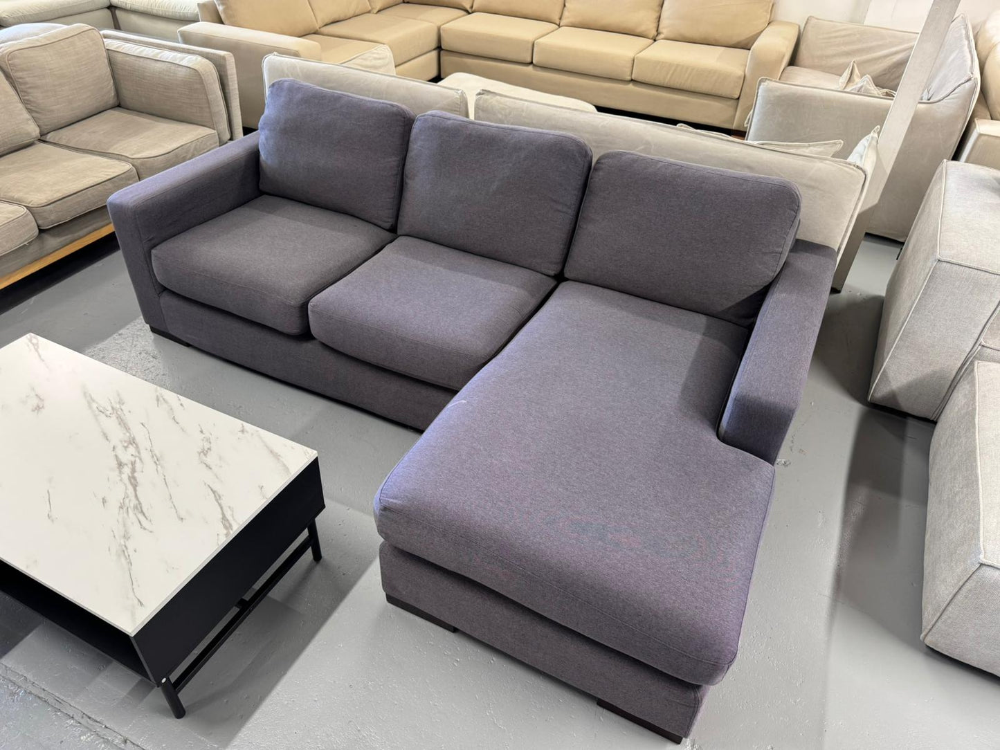 ⭐️ Freedom L shape charcoal sofa  | Pre-owned – Steam cleaned | SYDNEY WIDE DELIVERY