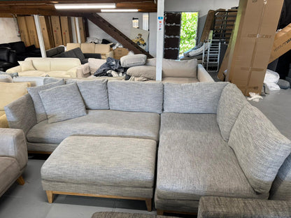 ⭐️ Grey L-shape Sofa with Ottoman | Pre-owned – Steam cleaned | SYDNEY WIDE DELIVERY