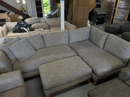 ⭐️ Grey L-shape Sofa with Ottoman | Pre-owned – Steam cleaned | SYDNEY WIDE DELIVERY