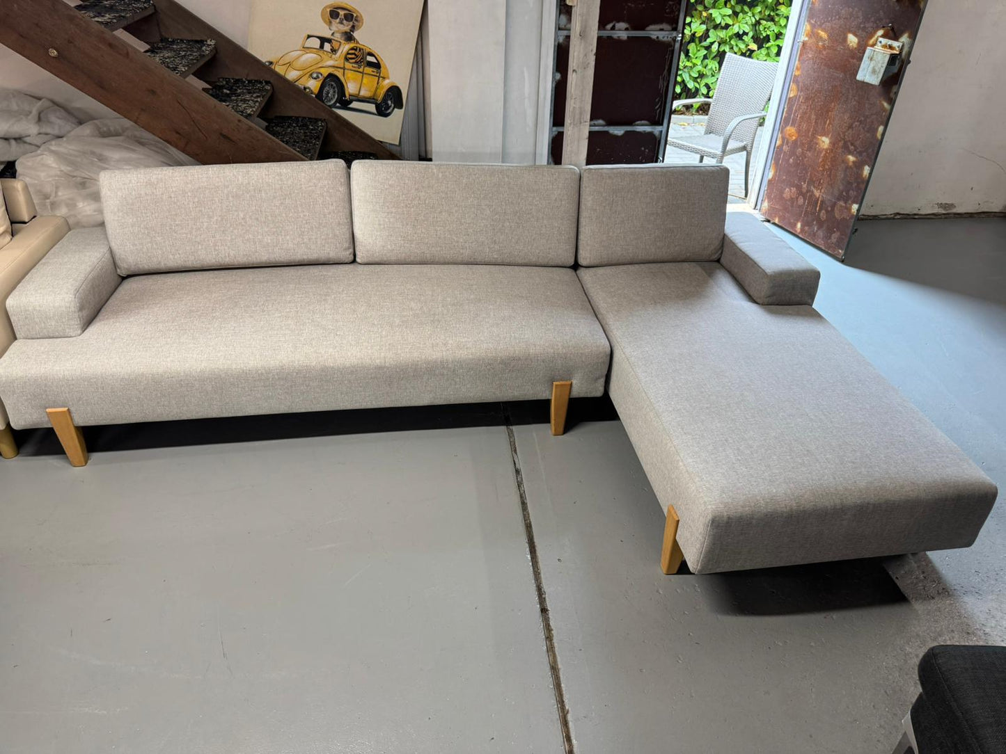 ⭐️ Beige L-shape Sofa | Pre-owned – Steam cleaned | SYDNEY WIDE DELIVERY