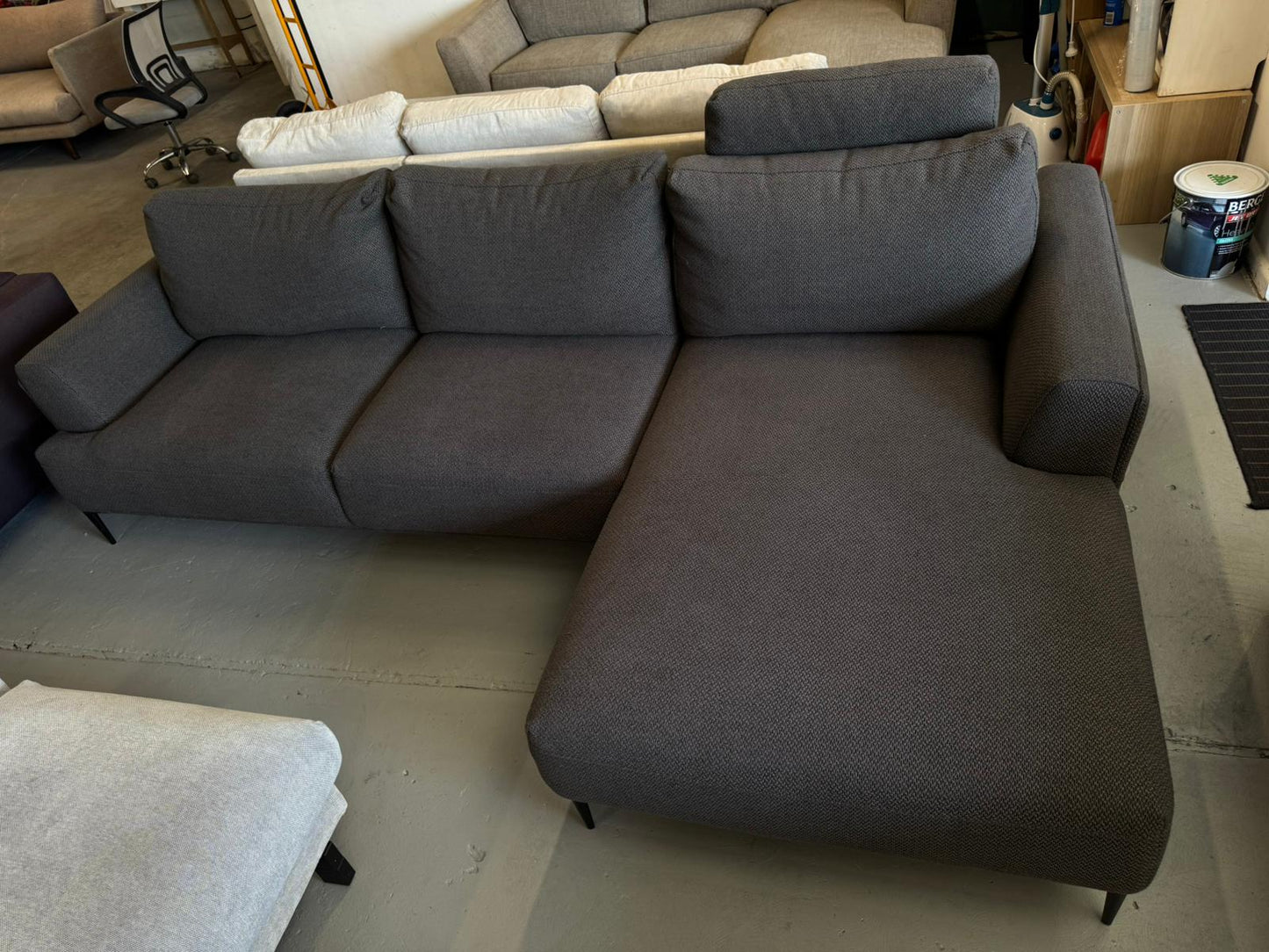 ⭐️ Brosa Charcoal L-shape Sofa | Pre-owned – Steam cleaned | SYDNEY WIDE DELIVERY