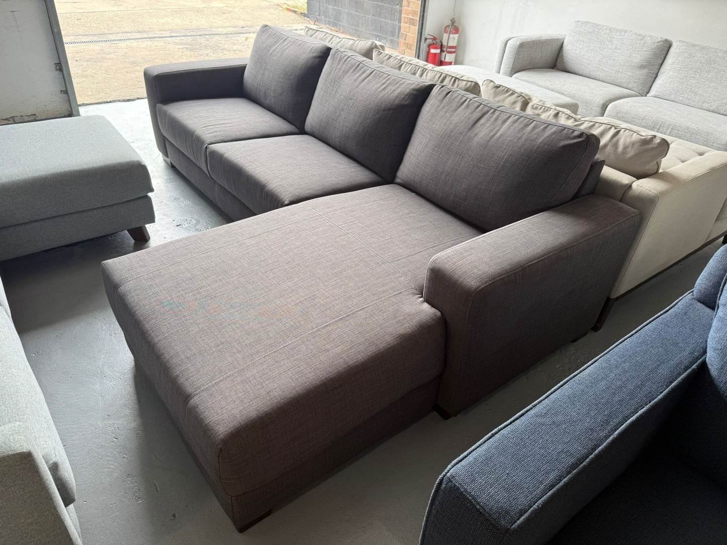 ⭐️ Domayne Charcoal L shape Sofa | Pre-owned – Steam cleaned | SYDNEY WIDE DELIVERY
