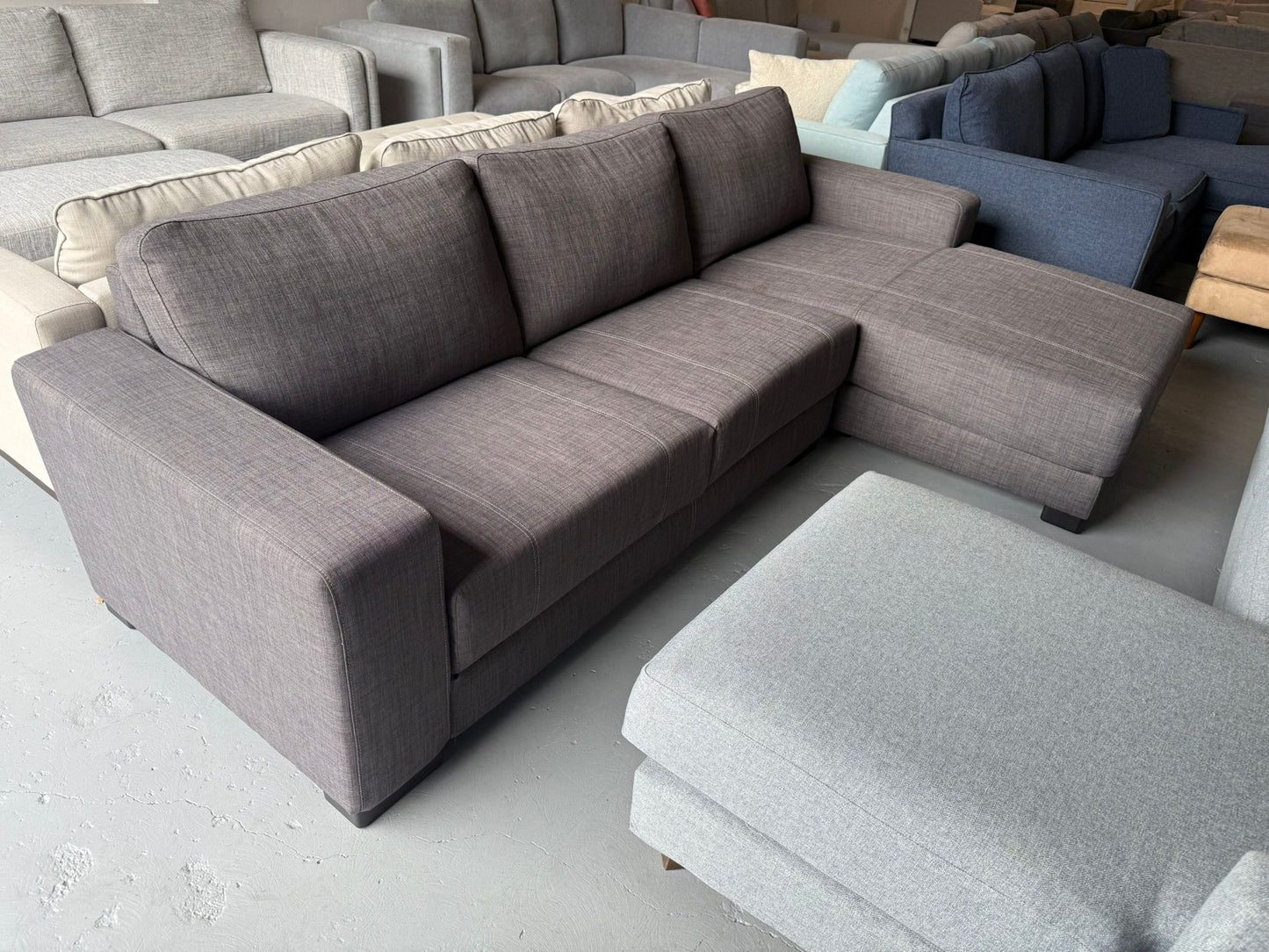 ⭐️ Domayne Charcoal L shape Sofa | Pre-owned – Steam cleaned | SYDNEY WIDE DELIVERY