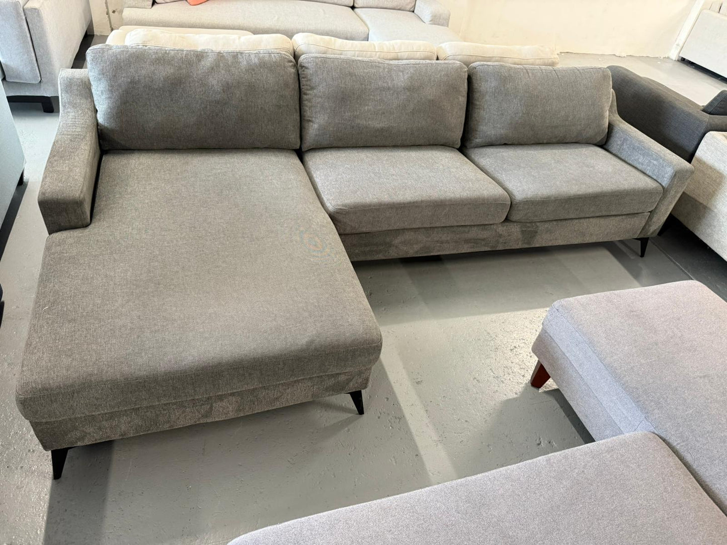 ⭐️ Nick Scali Charcoal L-shape Sofa | Pre-owned – Steam cleaned | SYDNEY WIDE DELIVERY