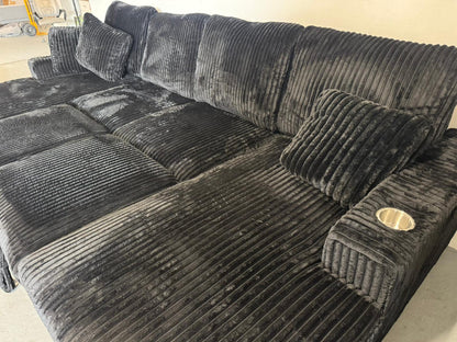 🌟 Brand New Black U-Shape Sofa Bed – Modern Comfort Meets Smart Design 🌟
