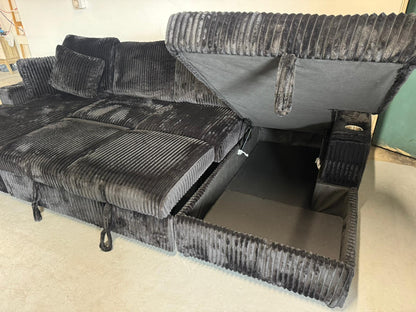 🌟 Brand New Black U-Shape Sofa Bed – Modern Comfort Meets Smart Design 🌟