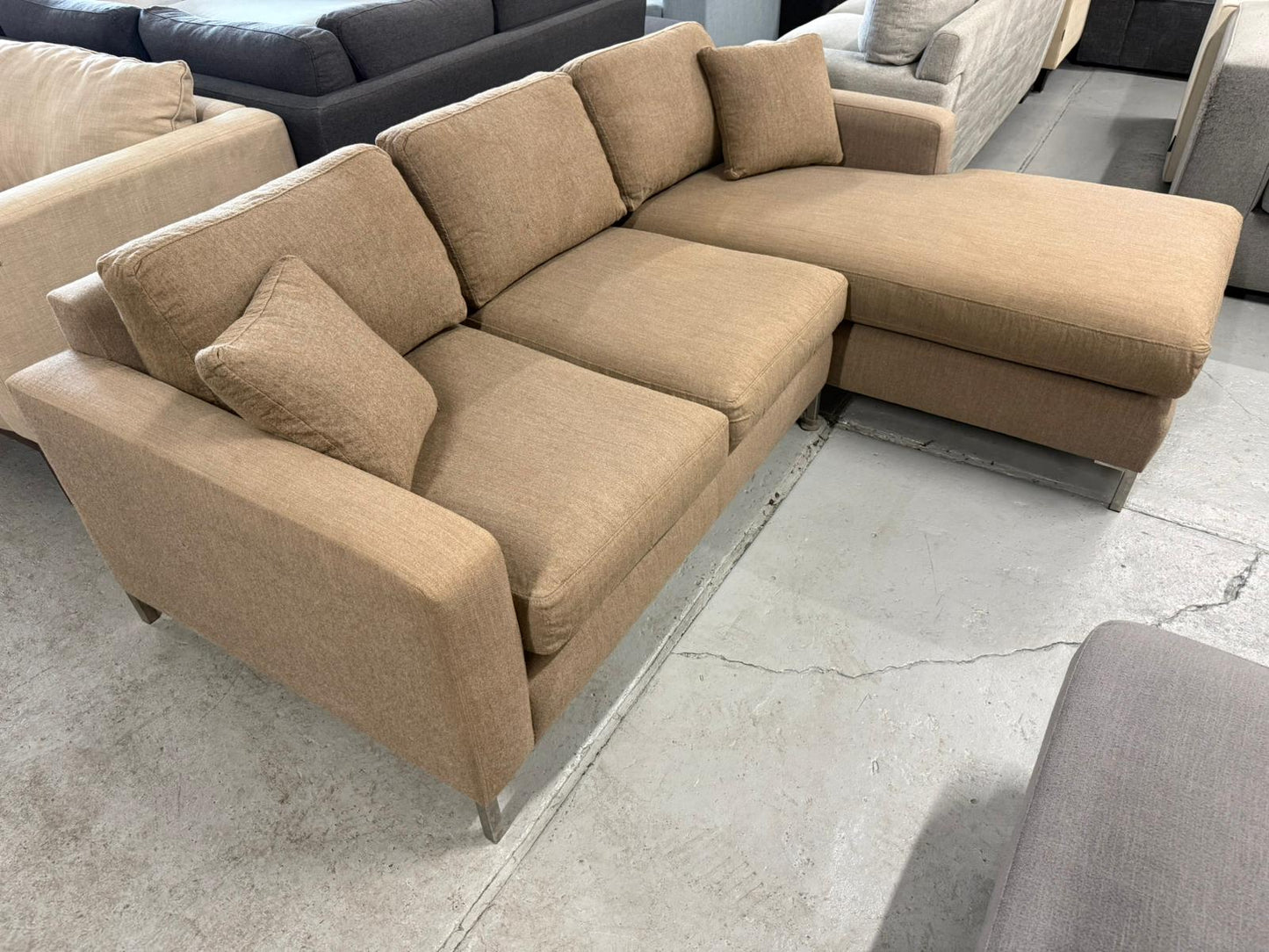 ⭐️ Mocha L shape lounge  | Pre-owned – Steam cleaned | SYDNEY WIDE DELIVERY