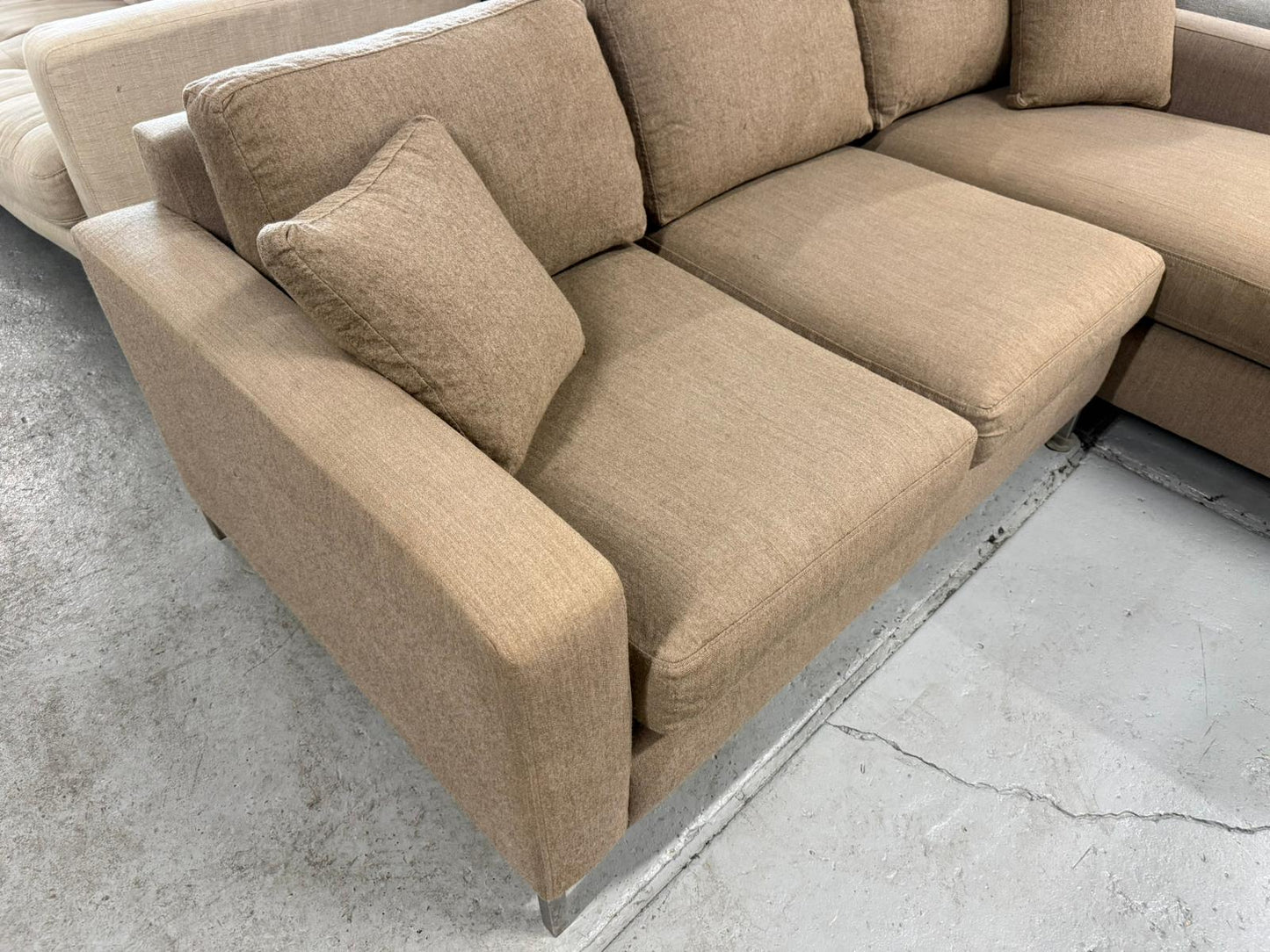 ⭐️ Mocha L shape lounge  | Pre-owned – Steam cleaned | SYDNEY WIDE DELIVERY