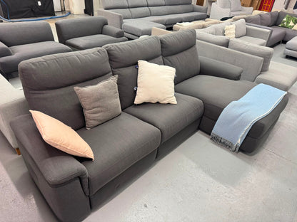 Nick Scali L shape with manual recliner | Pre-owned – Steam cleaned | SYDNEY WIDE DELIVERY