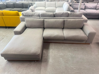 Grey L-Shape Sofa Bed with Inflatable Mattress | Pre-Owned | Steam Cleaned | Sydney Wide Delivery