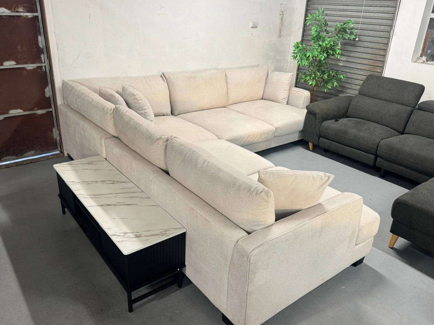 Harvey Norman Sea Shell White Modular Corner Sofa | Display Stock | Sydney Wide Delivery