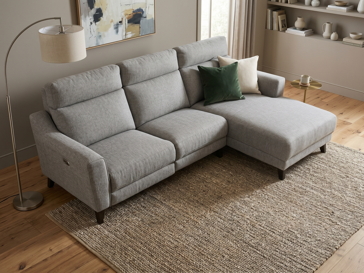 Electric Recliner Chaise Lounge | Light Grey | Sydney Wide Delivery | Pre Owned