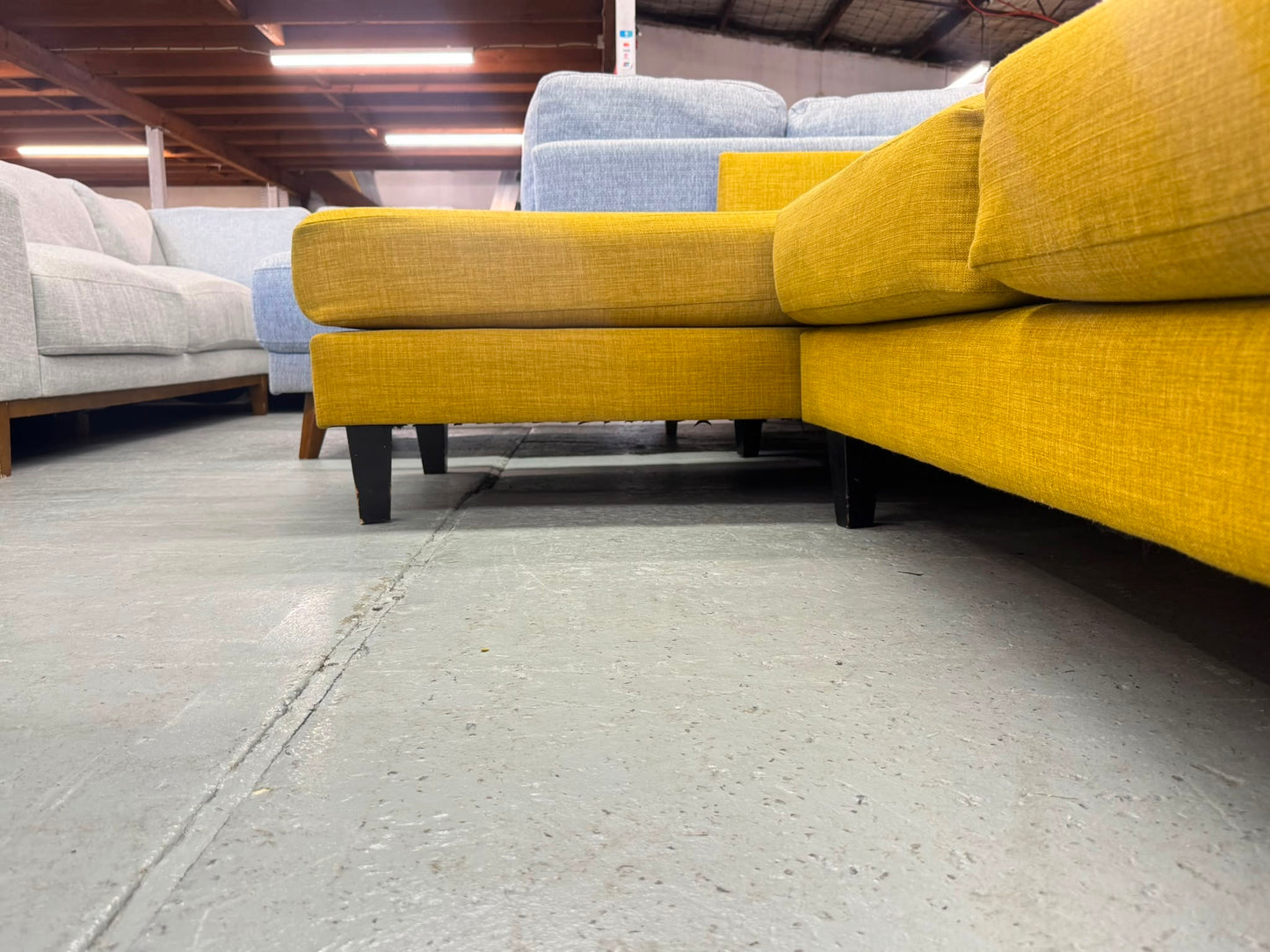 Bright Mustard L-Shape Sofa | Pre-Owned | Steam Cleaned | Sydney Wide Delivery
