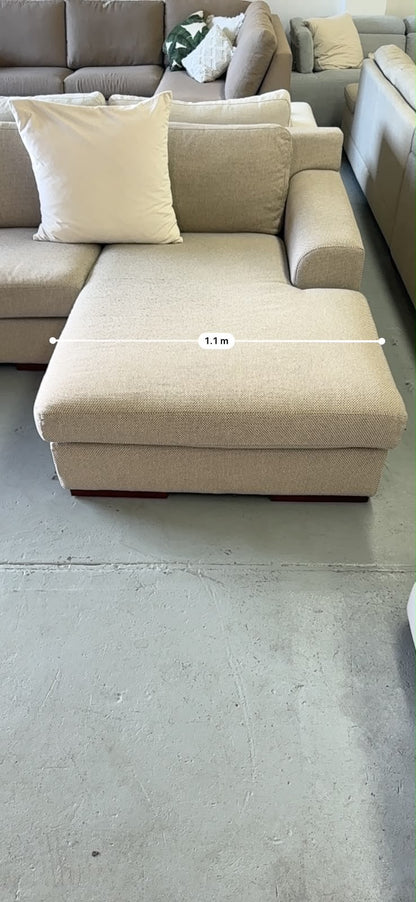Plush Beige L-Shape Sofa | Pre-Owned | Steam Cleaned | Sydney Wide Delivery