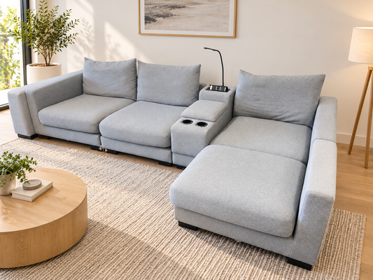 Grey L Shape Reversible Chaise | Sydney Wide Delivery | Pre Owned