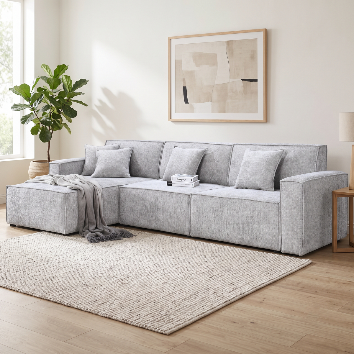 Brand New Modular L-Shape Sofa | Pearl or Slate (Light Grey) | Sydney Wide Delivery | Brand New