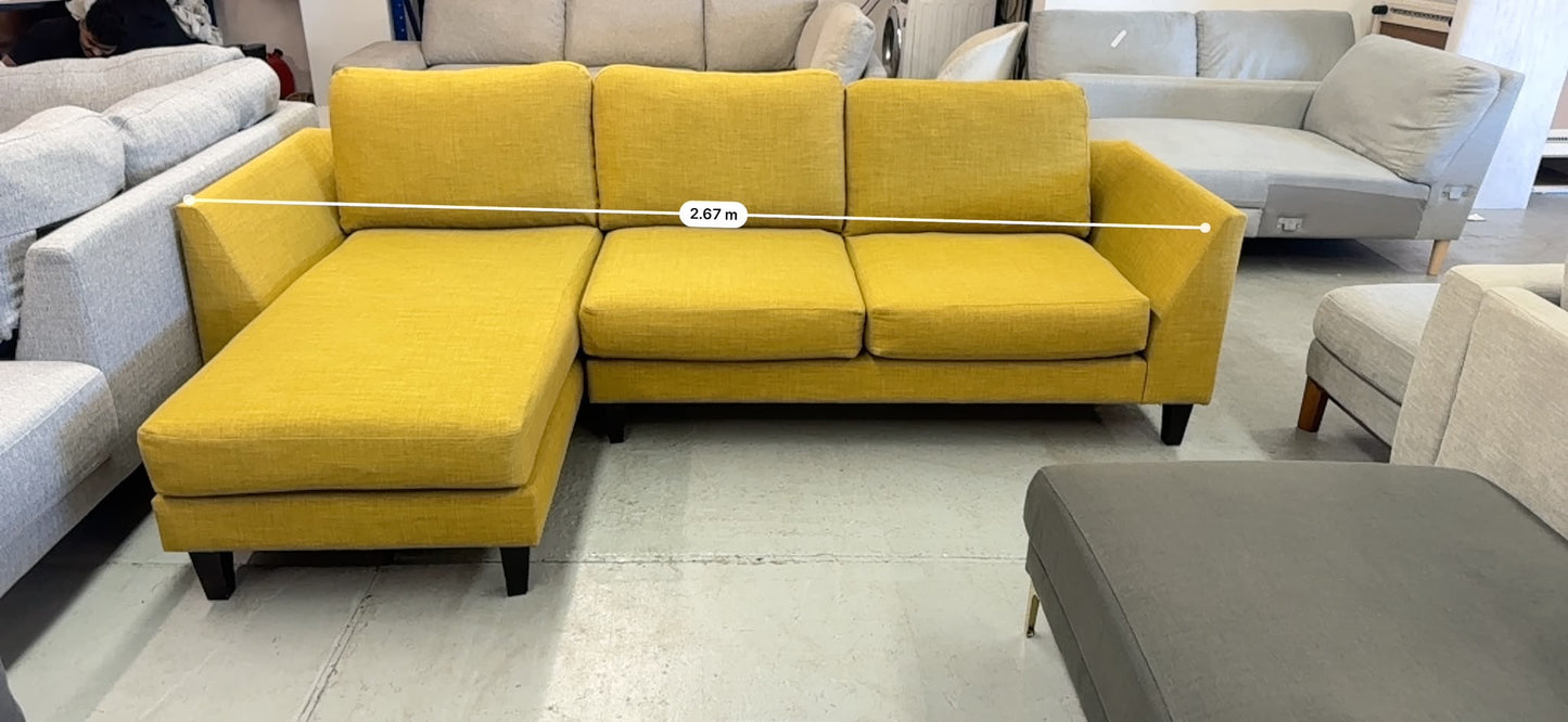 Bright Mustard L-Shape Sofa | Pre-Owned | Steam Cleaned | Sydney Wide Delivery