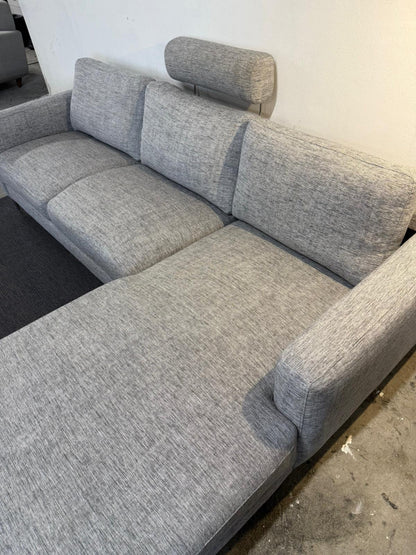 ⭐️ Grey L-shape Sofa with Headrest – Good condition | SYDNEY WIDE DELIVERY
